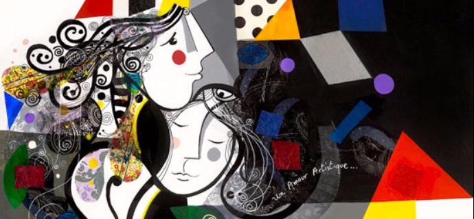 Un amour artistique - 39" x 47" / 39" x 31,2" or 9,3" x 11,7" – Lacquer on aluminium