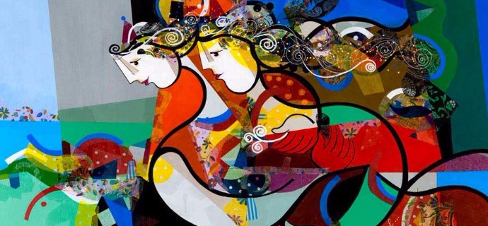 Le voyage astral - 39" x 47" / 39" x 31,2" or 9,3" x 11,7" – Lacquer on aluminium