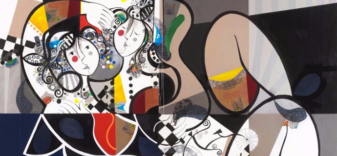 Un amour couleur de la musique - 39" x 47" / 39" x 31,2" or 9,3" x 11,7" – Lacquer on aluminium