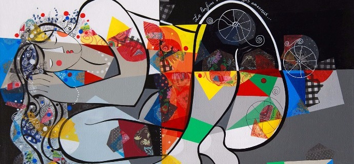 Le parfum de mes songes amoureux - 39" x 47" / 39" x 31,2" or 9,3" x 11,7" – Lacquer on aluminium