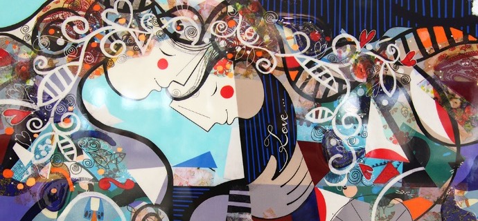 Love - 9,3" x 11,7" – Lacquer on aluminium