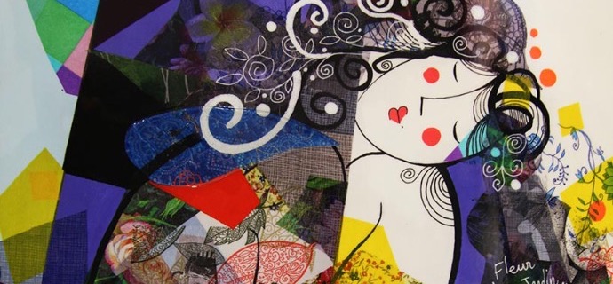 Fleurs du jardin - 9,3" x 11,7" – Lacquer on aluminium