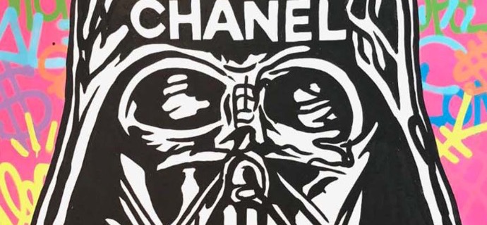 DARTH VADER ICON CHANEL - 48" x 60" inch -  mixed media