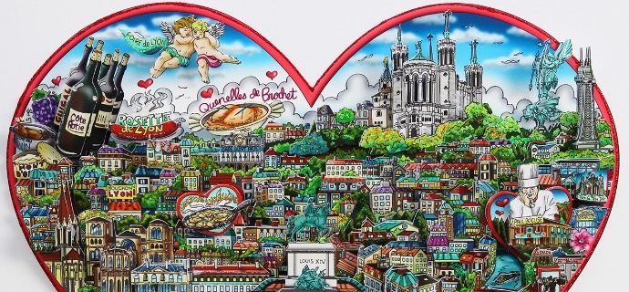 The heart of Lyon - Color - 16,5" x 14,5" - Serigraphy 3D