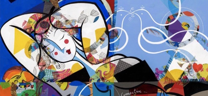 Connection II - 31" x 39" – Lacquer on aluminium