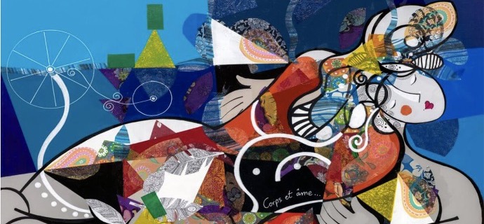 Corps et âme - 31" x 39" – Lacquer on aluminium