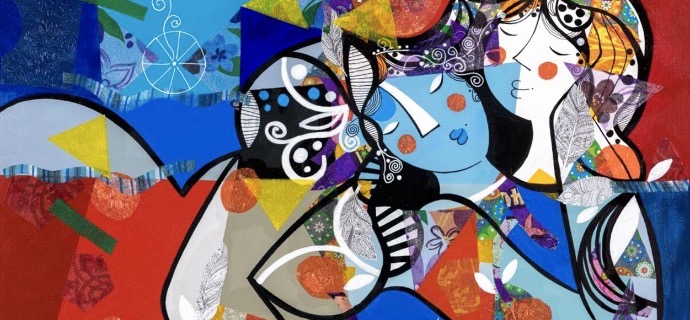 Enlacement - 31" x 39" – Lacquer on aluminium