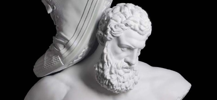 Absentminded - White Converse - 135 x 200 cm - Peinture à l'huile, acrylique et encre