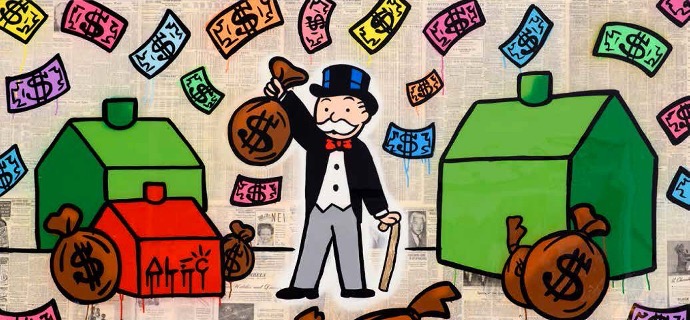 Monopoly The Gamer - 48" x 72" inch - mixed media