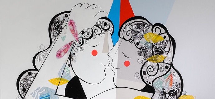 Love II - 39" x 31" - Lacquer on aluminium
