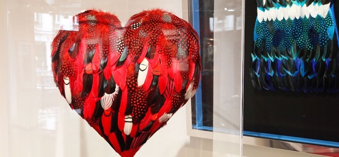 Heart - 30 x 30 cm - Plumes et dessin