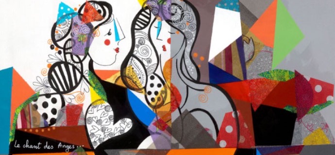 Le chant des anges - 39" x 31" - Lacquer on aluminium