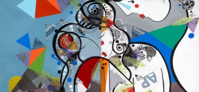 Le chant de la nuit - 39" x 31" - Lacquer on aluminium