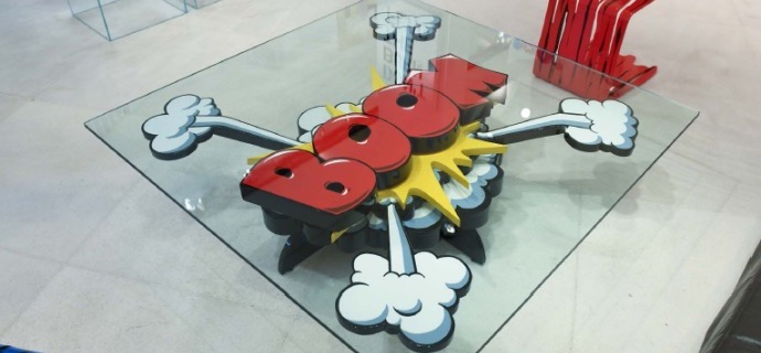 Boom Coffee Table - 50" x 50"- Sculpture metal in 3D