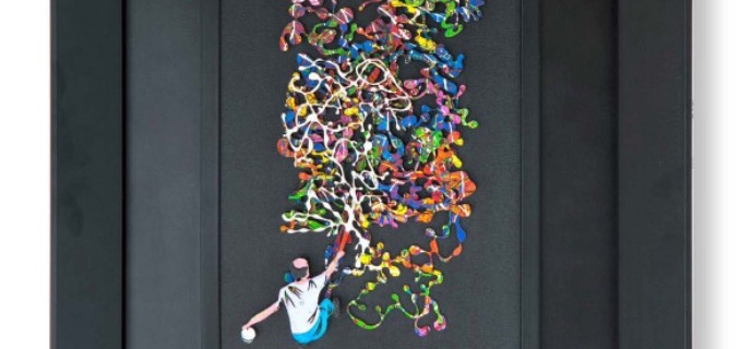 Homage to Jackson Pollock - 39 x 42 cm - papercut 3D