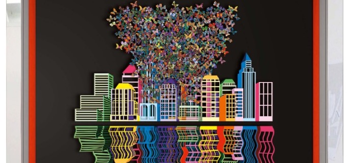 Reflections - 62 x 62 cm - papercut 3D