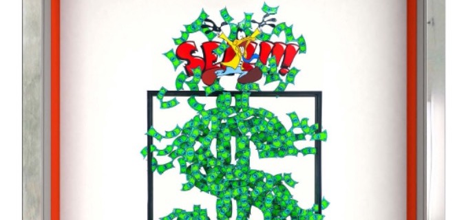 Thinking outside the box - Sell - 56 x 41 cm - papercut 3D
