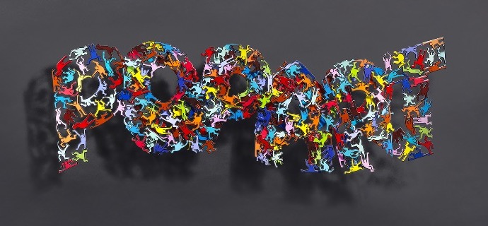 Pop art - 49" x 17" x 6" / 30" x 73" - Sculpture metal in 3D