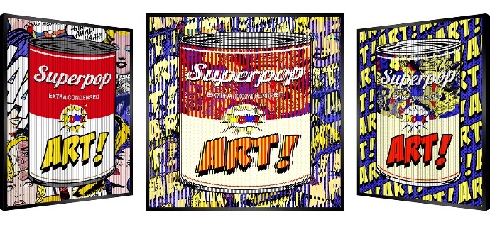 Can Soup art - Kinetic Pop art - 69 x 69 cm