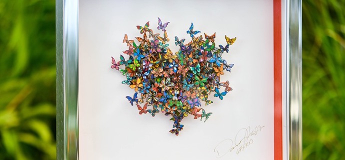 My heart is all a flutter - 35 x 38 cm - Oeuvre sur papier en 3D