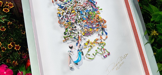 Homage to Jackson Pollock - 39 x 42 cm - papercut 3D