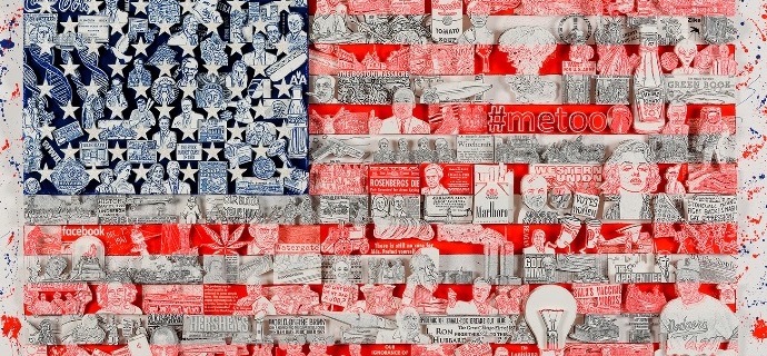 Historically ... Our American Flag - 91 x 49,5 cm - Sérigraphie 3D