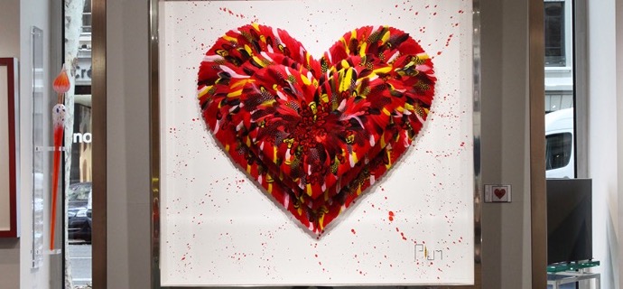 Heart Cake - 100 x 100 cm - Plumes et dessin