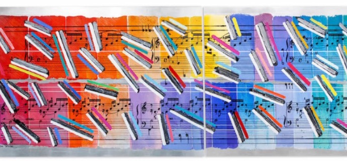 Crazy Piano - 180 x 120 cm - Laque sur aluminium