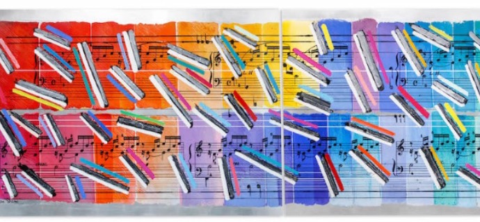 Crazy Piano - 71" x 47" - Lacquer on aluminium