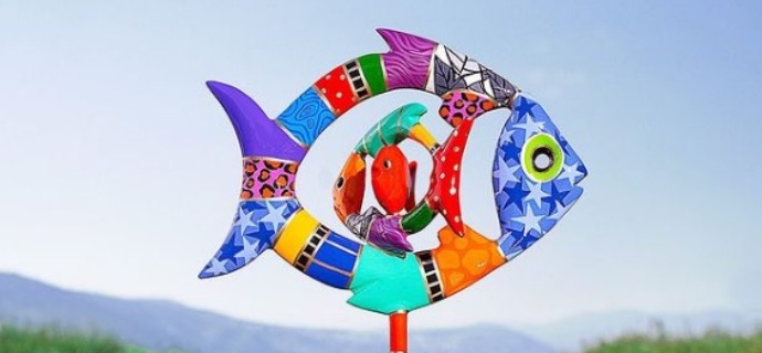 Lucky Fish - 54 x 40 x 23 cm - Sculpture en aluminium