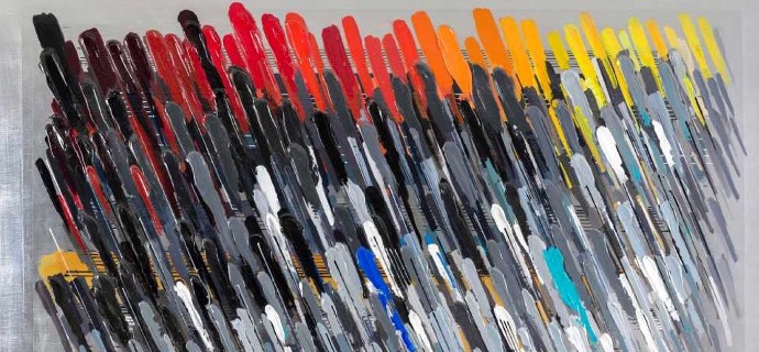 Notes silver - 71" x 47" - Monotype