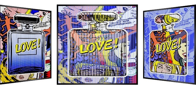 Love spray - Kinetic Pop art - 69 x 69 cm