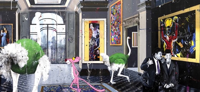 I've guests at home - SOLD OUT - 150 x 150 cm - Peinture originale