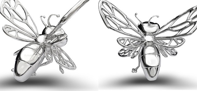 Bee - Sculpture en inox poli miroir - 60 cm