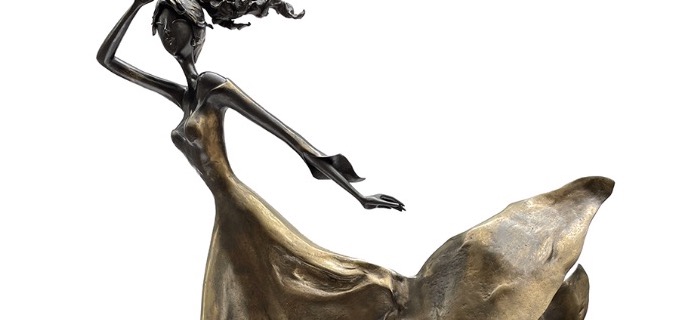 Eole - 46" - Bronze sculpture,