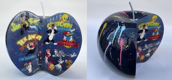 A world of cartoons - 40 cm - Sculpture en céramique