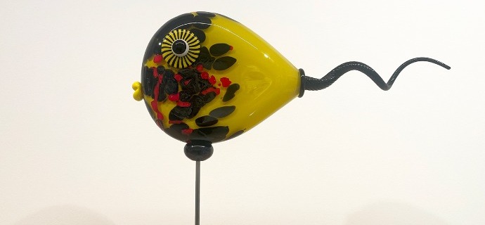 poisson caraïbe - Glass sculpture - 19" x 13"