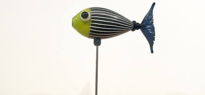 Poisson mer du sud - Glass sculpture - 17" x 14"