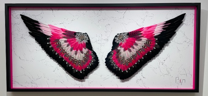 Limitless - pink - 180 x 80 cm - Plumes et dessin