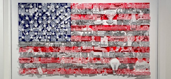 Historically ... Our American Flag - 91 x 49,5 cm - Sérigraphie 3D