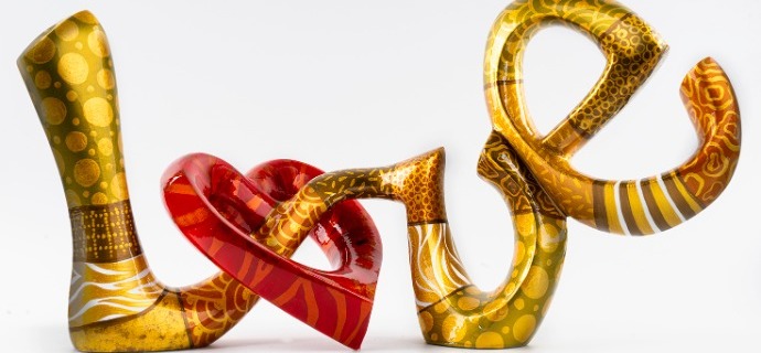 Golden Love - 20"- free standing sculpture