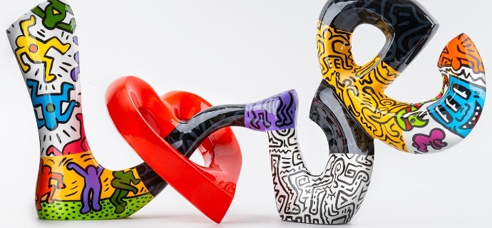 I love Keith Haring - 52 cm - free standing sculpture