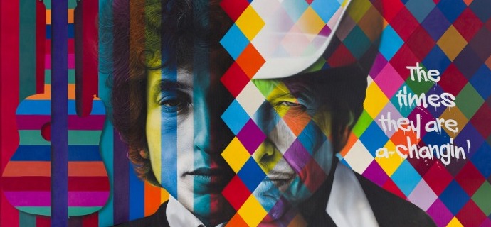 Bob Dylan - 190 x 102 cm - Lacquer on metal