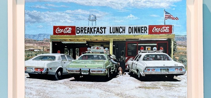 Breakfast in America - 35 x 23 cm - Peinture sur toile