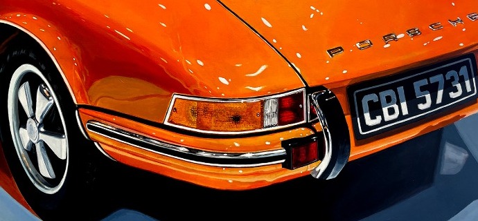 Quart d'orange - 80 x 65 cm - Peinture sur toile