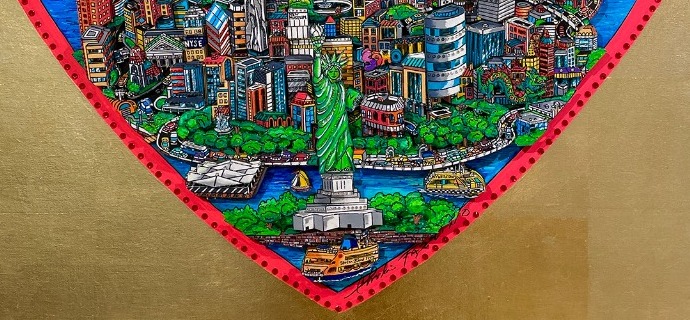 ORIGINAL ARTWORK - The heart of Manhattan - 32" x 32" - Serigraphy 3D