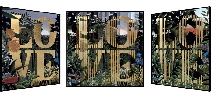 SOLD OUT - Love in the jungle - Kinetic Pop art - 113 x 113 cm