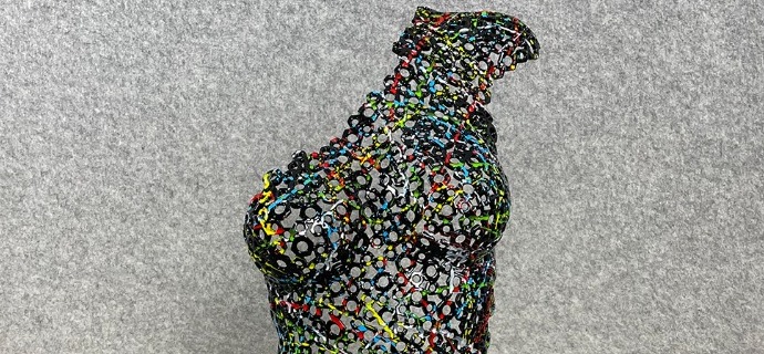 Délicate (Multicolore) - Sculpture en acier - 64 cm