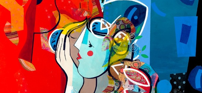 Bonheur de vie - 39" x 31" or 9" x 12"- Lacquer on aluminium