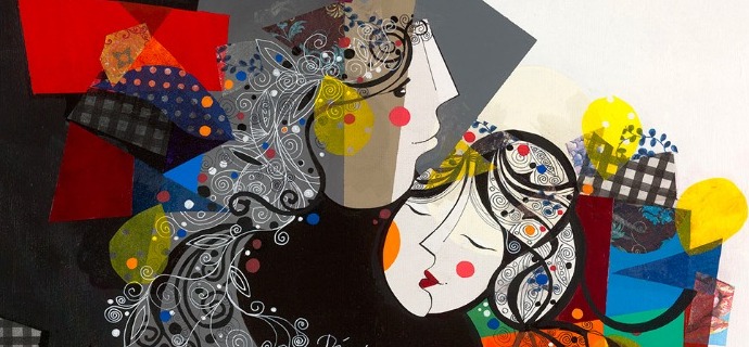 Dévoilement - 39" x 31" or 9" x 12"- Lacquer on aluminium